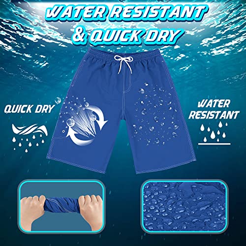 Mens X-Large Dark Blue Quick Dry Swim Trunks with Mesh Lining - Funny Swimwear Bathing Suit