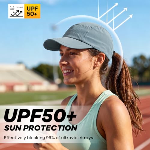 Lightweight Women’s Running Cap with UPF 50+ Sun Protection - Grayish Blue