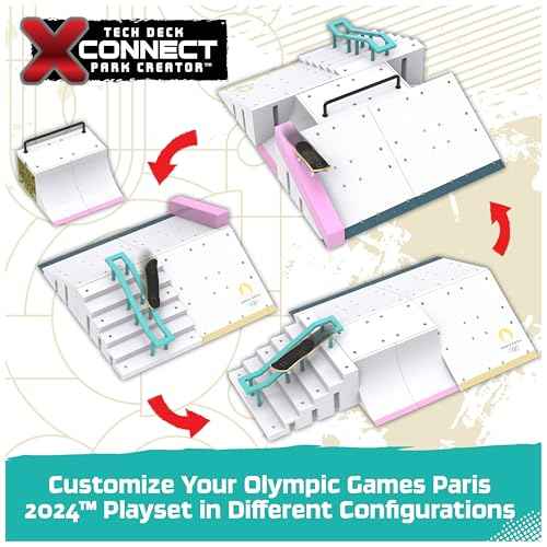 Tech Deck, Shane O¡¯Neill¡¯s Olympic Games Paris 2024 Ramp Customizable X-Connect Park Creator Playset & Exclusive Fingerboard, Kids Toy for Ages 6+