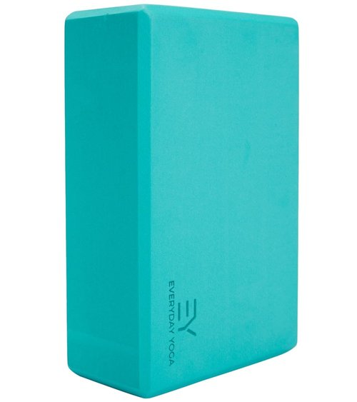 Everyday Yoga Block Soft Non-Slip Foam Surface for Stability, Balance, and Deepen Stretches - Ideal for Yoga, Pilates, and Meditation Accessories - Aqua