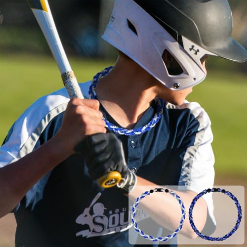 3 pcs Baseball Rope Necklaces, League Team Colors Braided Necklace, Baseball Team Gifts