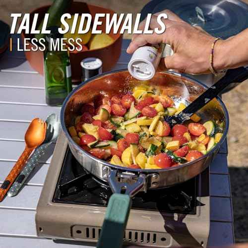 Gerber Gear ComplEAT Saute Pan - Portable Outdoor Saute Pan with Stainless Steel Construction - Premium Camp Cookware - Features Detachable Handle