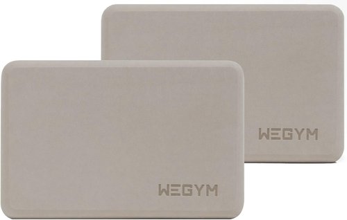 WeGym EVA foam blocks with Anti-Slip, Comfortable Grip, Sturdy Sides for Secure Workouts at Home, for Yoga, and Pilate Training (Eva, Sandstone, Set)
