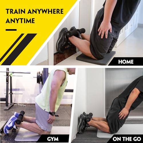 Bright Yellow Nordic Hamstring Curl Strap - Heavy Duty Adjustable Fitness Equipment