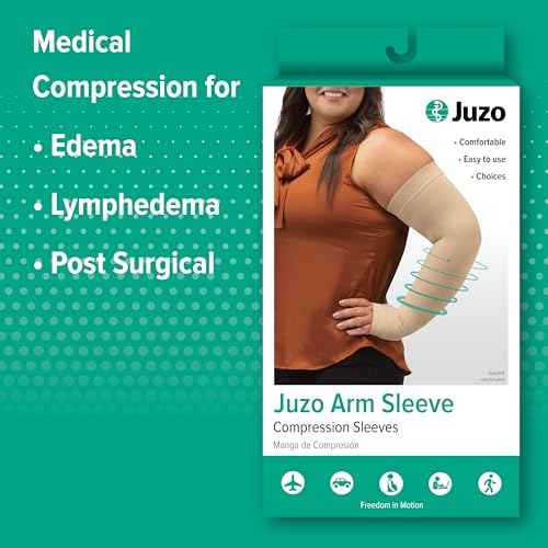 Juzo Soft 2000 15-20mmhg Max Armsleeve with Silicone Top Band for Women, 2 (II) Max, Beige