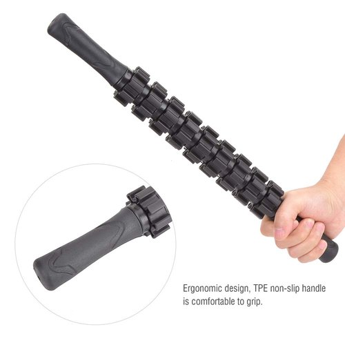 Sports Massage Roller Stick Relax Muscles Full Body Exercise Equipment Black