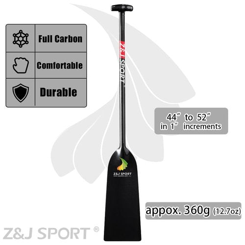 Z&J SPORT Dragon Boat Paddle Carbon Fiber, IDBF Approved Paddle with T Handle for Dragon Boat Paddler, Full Carbon Dragon Boat Paddles for Dragon Boat Team（46”）