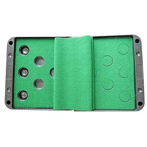 Fitvids Golf Pong Game Set, Putting Mat Indoor & Outdoor Golf Putters, 12 Hole Covers Putting Green Practice Training Aid Gifts for Home, Office, Backyard