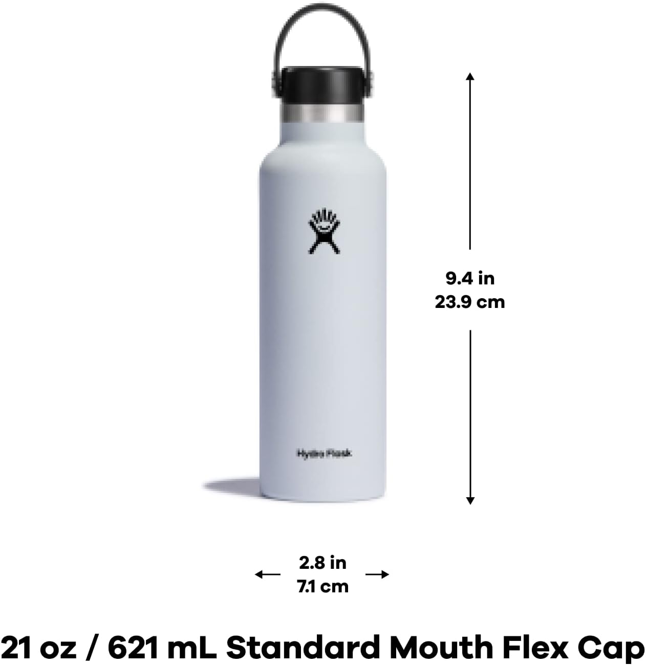 Hydro Flask Water Bottle - Insulated Stainless Steel - Non Spill, Leakproof in 24 Oz White