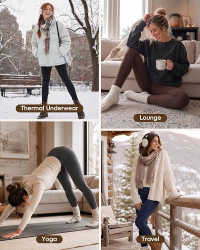 Women’s Fleece Lined Thermal Leggings - Black Small-Medium No Pockets