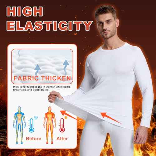 Men¡¯s Thermal Compression Shirts Long Sleeve Athletic Base Layer Top Fleece Lined Cold Weather Undershirt for Workout