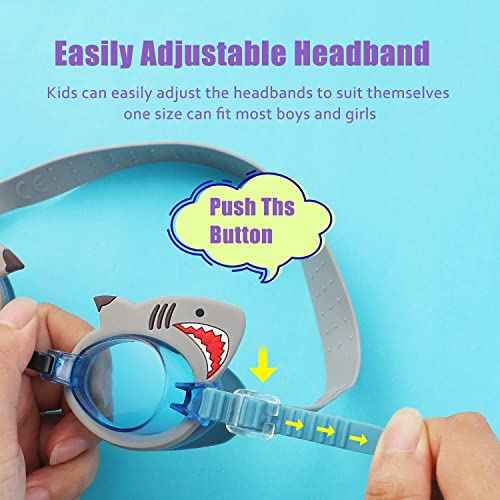 2 Pack Kids Swim Goggles No Leaking Anti Fog Waterproof Adjustable Goggles for Kids Ages 2-12 Toddler Boys Grils