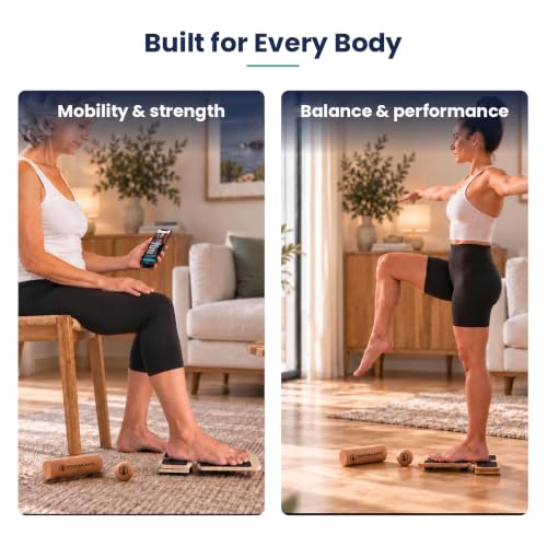 Ankle Balance Board for Strength, Stability & Rehab with Cork Kit & Video Guide