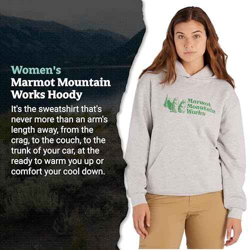 MARMOT Women's Marmot for Life Hoody - Hooded Sweatshirt with Screen Printed Graphic, Double-Layer Hood and Kangaroo Pocket
