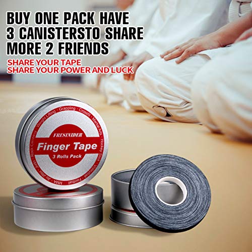 Finger Tape - Strong Athletic Support for Rock Climbing & Martial Arts - Black - 9 Pack