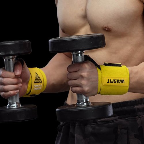 bench wrist wraps - 100% Polyester wrist wraps gym & Weightlifting | Adjustable Stabilizer with Thumb Loop | One Size Fits Most (Men/Women)