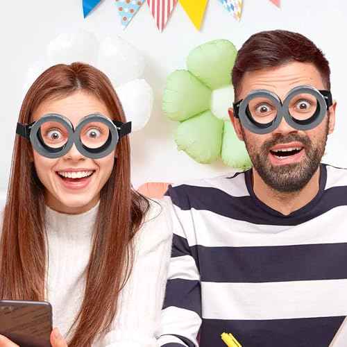 2 Pack Round Cartoon Goggles Costume Accessories Vintage Steampunk Goggles Cosplay Party Supplies