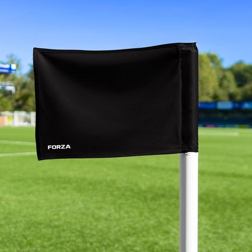 FORZA Corner Flags (Pack of 4) | Durable Polyester Soccer & Sports Field Flags for Training & Match Use - Standard and Pro Options (Poles Not Included) (Black, Pro)