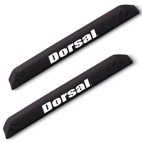 DORSAL Aero Roof Rack Pads for Factory and Wide Crossbars - Pack of 2 for Surfboards Kayaks Sups Snowboards Polyester 34" Inch Thule Yakima Style (Wide) Black