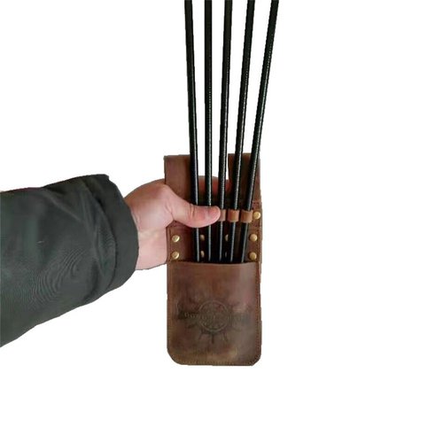 SHARROW Archery Back Pocket Arrow Quiver Lightweight Hip Pocket Quiver Belt Waist Quiver for 6 Arrows Storage (Brown)