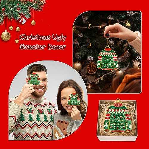 Abaokai Ugly Sweater Medal Christmas Style Neck Ribbon, Award Contest Medals, Best Ugly Christmas Sweater Trophy