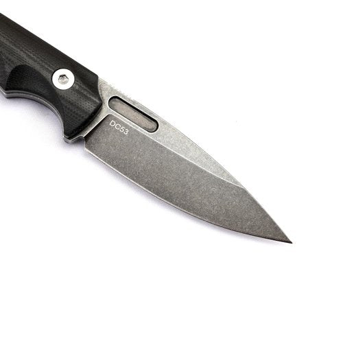 BUIPOS Tactical Fixed Blade Knife DC53 Steel G10 Handle Kydex Sheath Knives for Outdoor Camping Survival Hunting (G10 black handle black blade)