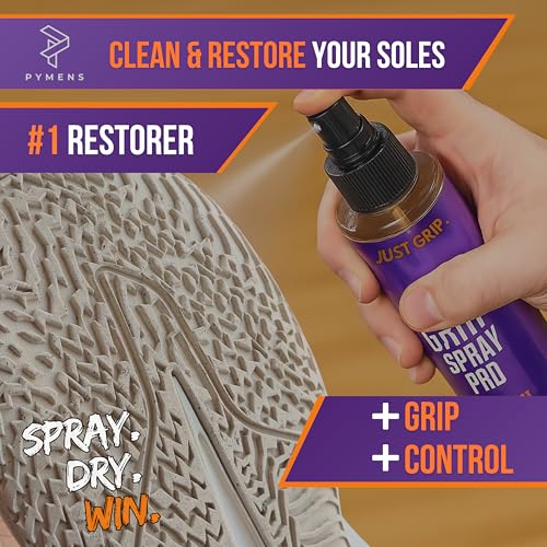 Basketball Shoe Grip Spray 4oz - Traction Enhancer for Court Play + Microfiber Towel