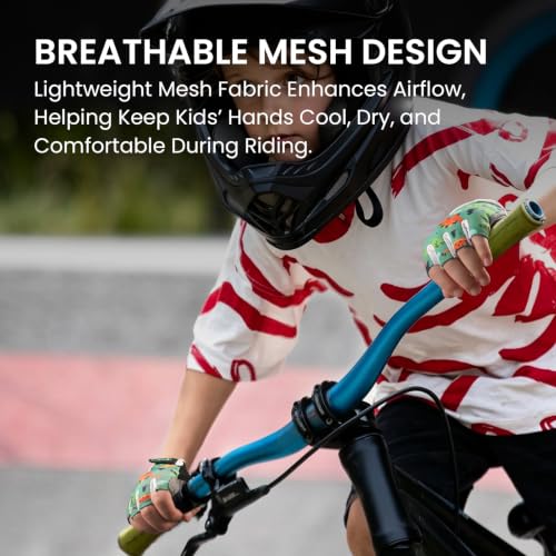Kids Bike Gloves with Gel Padding - Dark Blue, Small - Cycling Safety Gear
