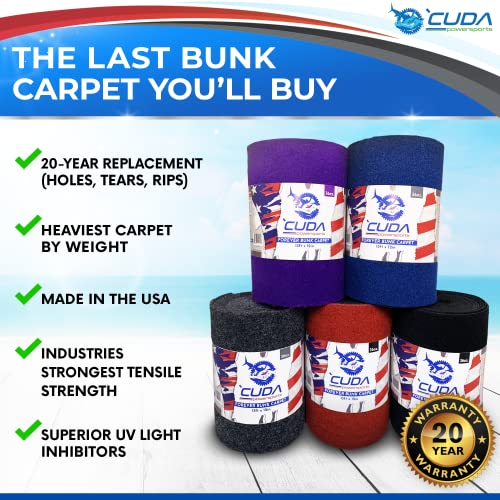 Boat Trailer Bunk Carpet - 36oz Forever Marine Grade, 9" W x 13' L, Black