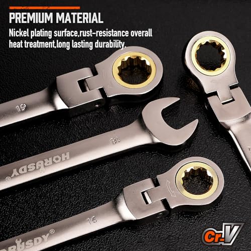 12-Piece Metric Flex-Head Ratchet Wrench Set with Organizer - Pro Edition