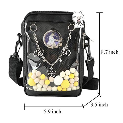 DIY Transparent Ita Bag Crossbody Anime Pins Bag Shoulder Messenger - Red