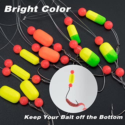 Fishing Rig Floats Beads Snell Hooks Saltwater Pompano Surf Tackle - Mixed Color, 40"