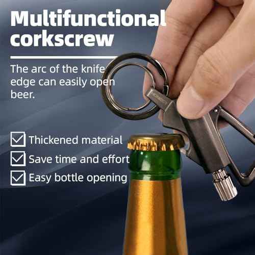 Permanent Match Bottle Opener Metal Keychain Lighter, Reusable Survival Fire Starter Lighter, Emergency Waterproof Striker Stick Kit, Great for Camping, BBQ, and Adventures (GRAY-2Pcs)