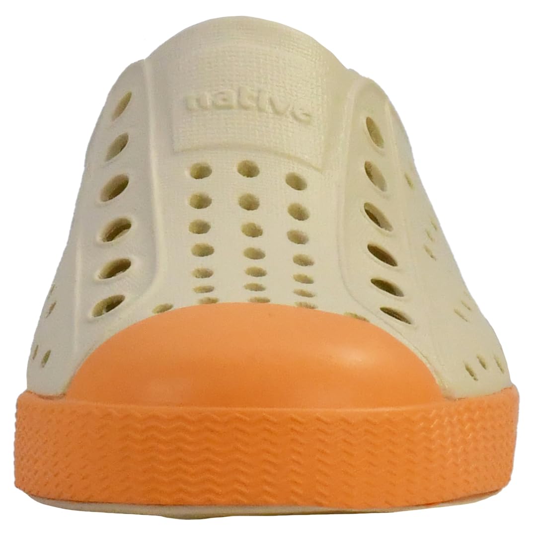 Native Shoes Unisex-Kids Jefferson Sneakers, Bone White/Papaya Orange, 2 Little Kid