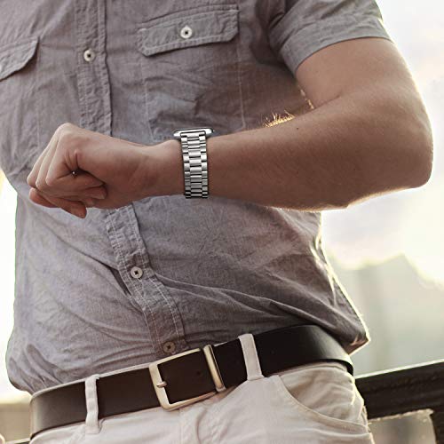 FINTIE Metal Watch Band for Fitbit Versa 2, Versa Lite & Versa 1 - Silver