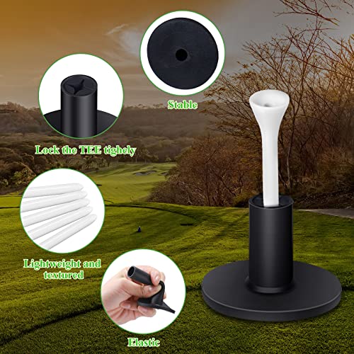Golf Tees Set 23 Pcs Rubber & Plastic with 5 Heights Black