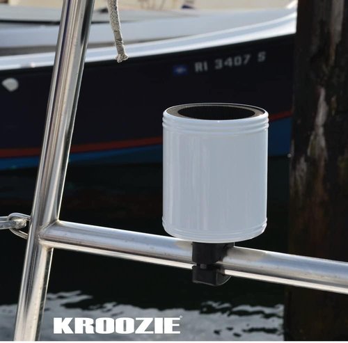 Kroozie 2.0 Bike Bottle Holder – Sturdy, Stainless Steel Bike Cup Holder for Handlebars, Horizontal Bars, & Cups up to 30 Oz. – Stroller, Cruiser, Scooter, & Ebike Accessories, Flat Black