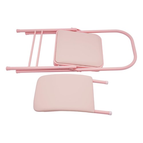 Yoga Auxiliary Chair with Lumbar Back Support, Foldable Balance Handstand Training Tool Yoga Equipment, Abs & Core Strength Training Inversion Equipment Yoga Practice Balance Chair for Adults (Pink)
