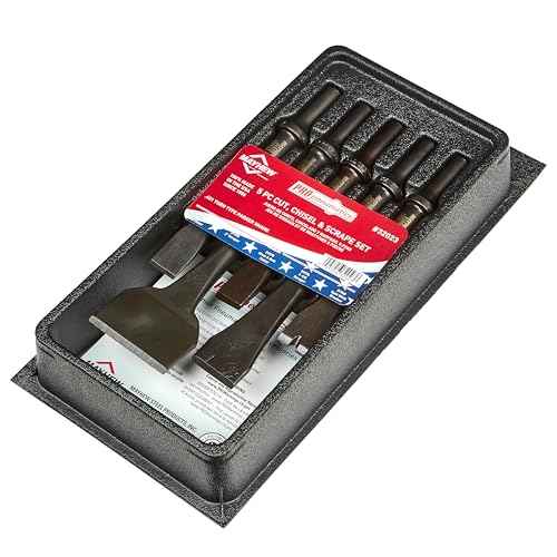 Mayhew Tools 32023 Pneumatic Cut, Chisel and Scraper Set, Black Oxide Finish, 5-Piece