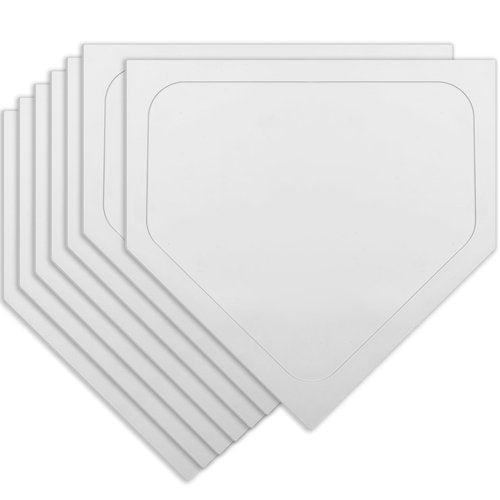 Wettarn 6 Pcs 6/12 Pcs Bulk Home Plate Baseball Softball Rubber Portable Throw Down Home Plate for Gym Teachers, Skill Camp Instructors, Backyard Batting or Pitching Practice Training (White)