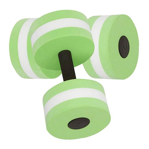 TOYANDONA 2Pcs Water Barbells for Pool Exercise Eva Dumbbells for Water Aerobics Green Aquatic Resistance Weights Pool Workouts and Fitness Activities