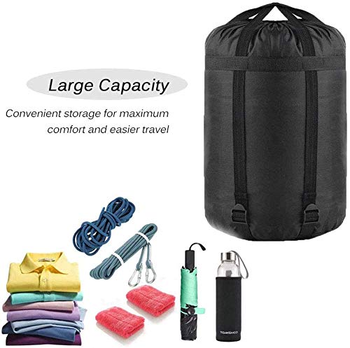 Water-Resistant Compression Sack for Sleeping Bags & Camping - Black 45L