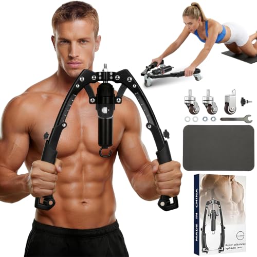 Adjustable Hydraulic Arm Trainer for Strength & Fitness - 22-440lbs Resistance