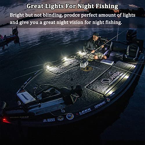 Boaton Marine LED Boat Lights 10Pcs White No-Drill Interior & Deck Courtesy Lights
