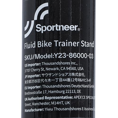 Sportneer Fluid Indoor Bike Trainer Stand - Indoor Riding Cycling Exercise Stationary Bicycle Stands Trainers with Noise Reduction Wheel for Road Bike Black 21.3 x 7.9 x 25.2"