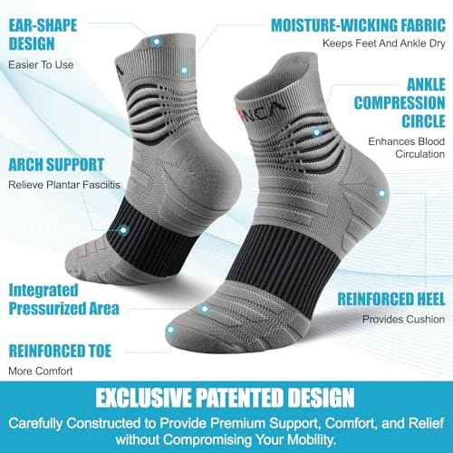 NEENCA Medical Compression Socks for Women & Men Circulation, Ankle Compression Stockings for Pain Relief, Plantar Fasciitis, Swelling, Neuropathy, Runner, Nurses, Travel, Pregnancy, Flying,20-30 mmHg