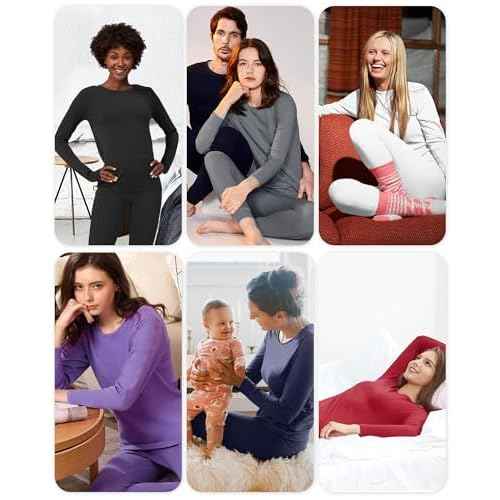 WEERTI Thermal Underwear for Women Long Johns with Fleece Lined Base Layer Women Cold Weather Top Bottom