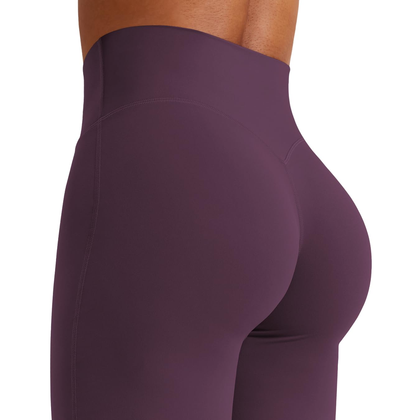 YEOREO Workout Leggings Womens No Front Seam Straight Leggings 31.5" High Waist Buttery Eddiy Gym Yoga Pants Black Berry Purple XL