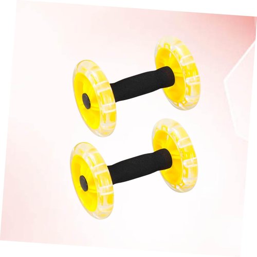 Kisangel Exercise Ab Roller Wheel Tummy Weight Equipment Abdominal Roller Hand Weights Dumbbell for Yellow Fitness Device