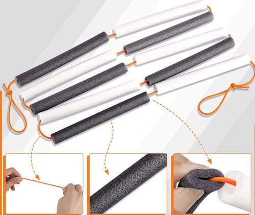 goduog 2Pack high Jump Bungee Cord,16.4Ft High Jump Training Equipment,Foldable Gymnastics Bar,Long High Jump Bungee Elastic Crossbar,Pole Vault Training Elastic Jump Bands for High Jump Practice